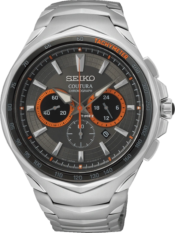 Seiko,men 45.60mm,45.60mm,Stainless Steel,Black,Quartz,Chronograph,Day,SRWZ23P9