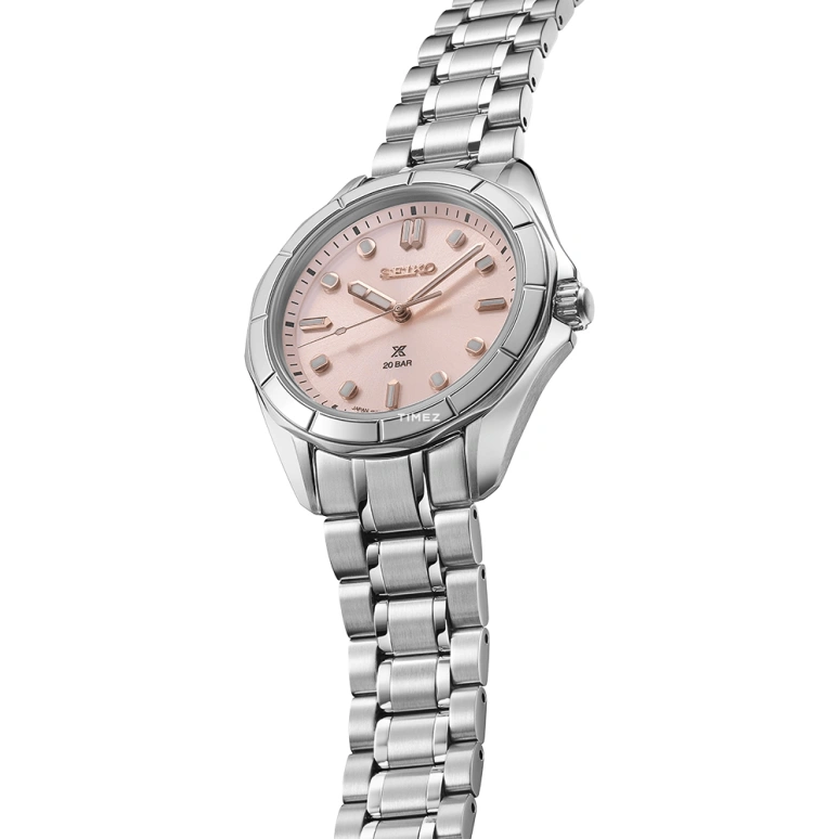 Seiko,Prospex 34mm,34mm,Stainless Steel,Pink,Quartz,Anti-magnetic,In-house Caliber,SUR597J1