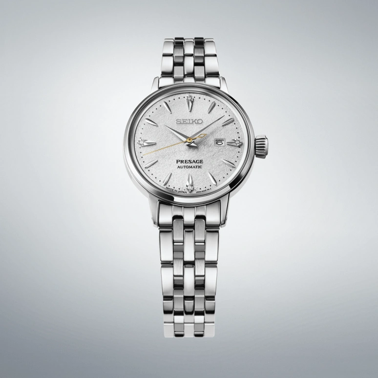 Seiko,Presage 30.30mm,30.30mm,Stainless Steel,White,Automatic,Day,Anti-magnetic,SRRW005