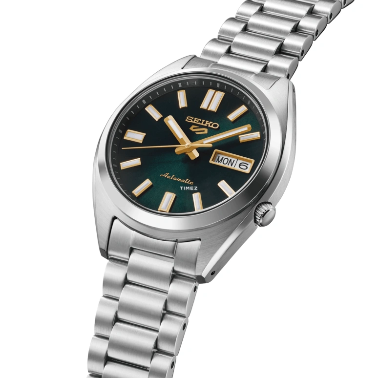 Seiko,5 Sports 37.40mm,37.40mm,Stainless Steel,Green,Automatic,Date,Day,Anti-magnetic,SRPL57