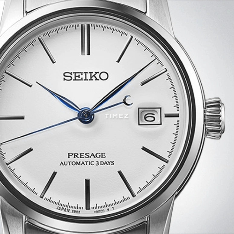Seiko,Presage 40.20mm,40.20mm,Stainless Steel,White,Automatic,Day,72hours,SARX105