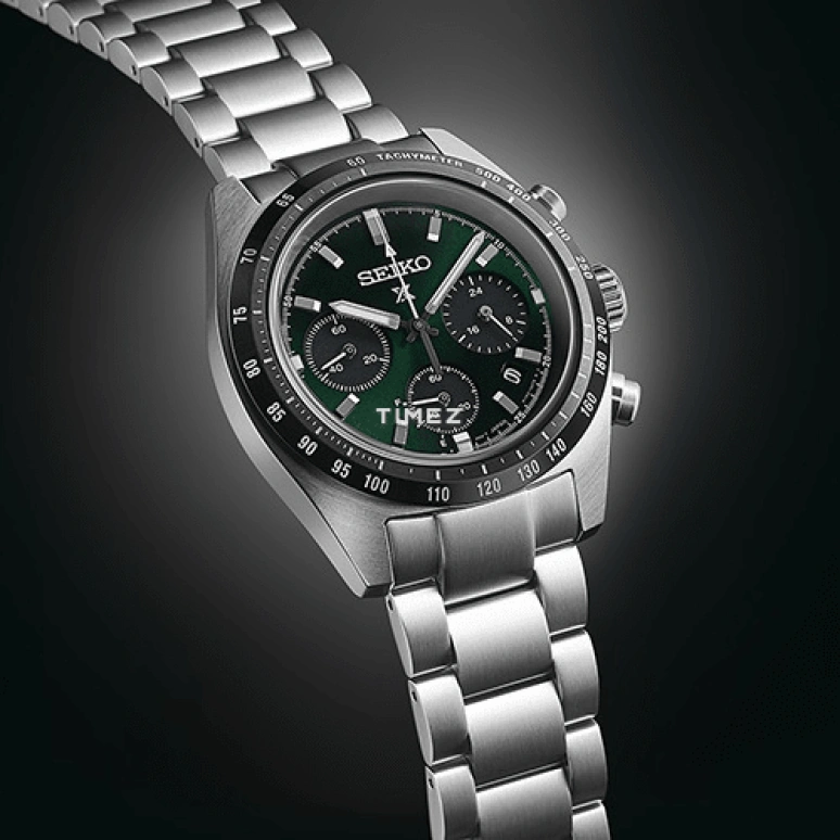 Seiko,Prospex 39mm,39mm,Stainless Steel,Dark Green,Quartz,Chronograph,Day,Power Reserve Indicator,Anti-magnetic,In-house Caliber,Sapphire,SBDL107