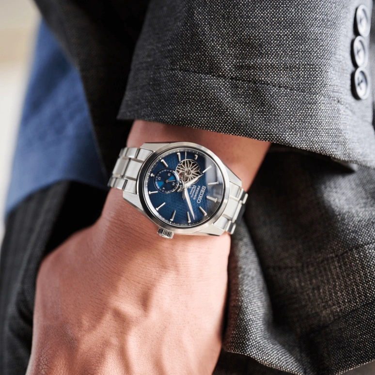 Seiko,Presage 40.20mm,40.20mm,Stainless Steel,Blue,Automatic,72hours,In-house Caliber,SARJ003