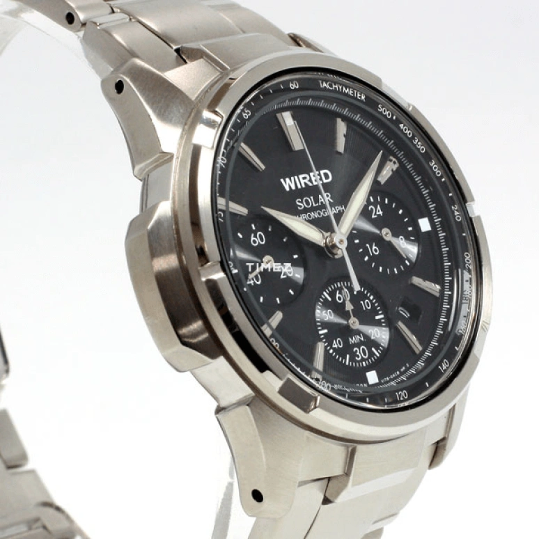 Seiko,Quartz 45mm,45mm,Stainless Steel,Black,Quartz,Chronograph,Day,AGAD028