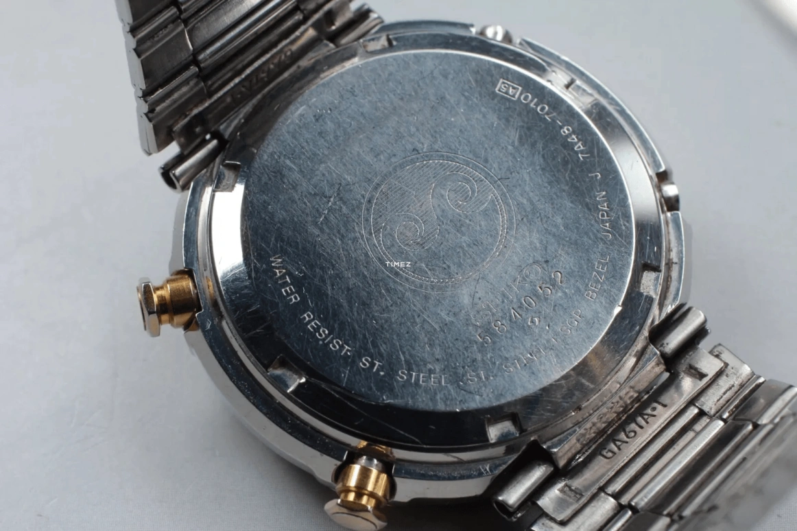 Seiko,Recraft 39mm,39mm,Stainless Steel,Champagne,Quartz,Chronograph,Moonphase,Day,7A48,7A48-7010