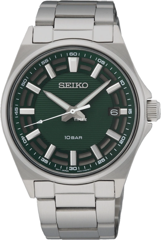 Seiko,men 40mm,40mm,Stainless Steel,Green,Quartz,Day,In-house Caliber,SUR503