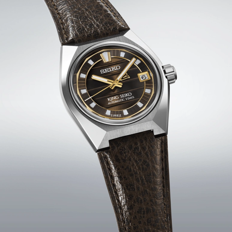 Seiko,King Seiko 41mm,41mm,Stainless Steel,Brown,Handwound,Day,Anti-magnetic,SLA093J1
