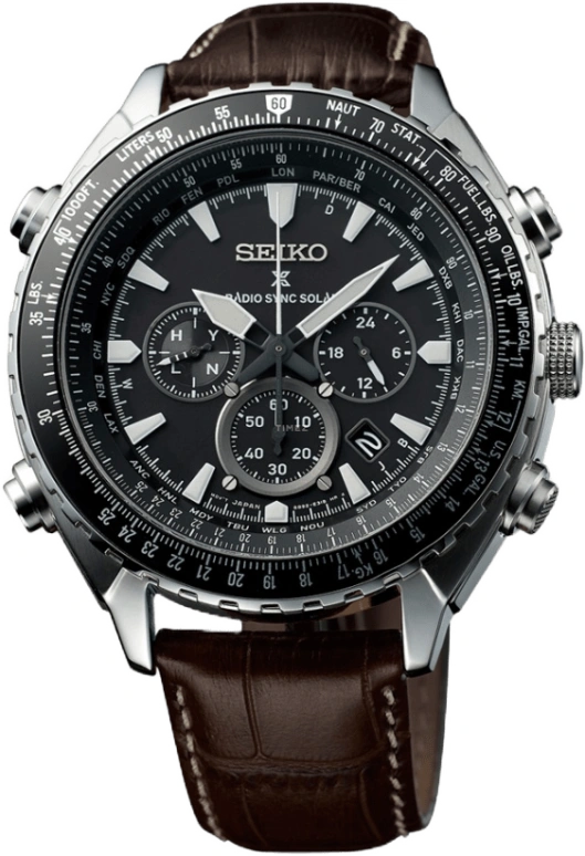 Seiko,Prospex Sky 47.80mm,47.80mm,Stainless Steel,Black,Quartz,Chronograph,Rattrapante,Solar Charging,SSG005P1