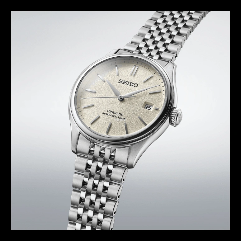 Seiko,Presage 40.20mm,40.20mm,Stainless Steel,Cream,Automatic,Day,72hours,SARX121