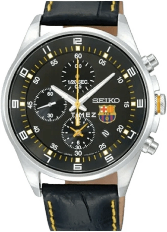 Seiko,Chronograph 43mm,43mm,Stainless Steel,Black,Quartz,Chronograph,Day,SNDD25J1