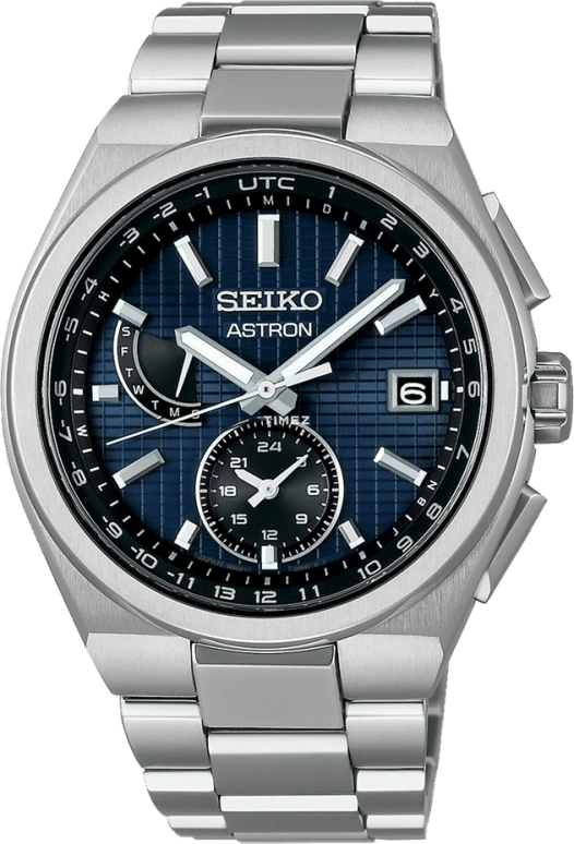 Seiko,Astron 41.30mm,41.30mm,Titanium,Blue,Quartz,Date,Day,World Time,Retrograde,In-house Caliber,Sapphire,SBXY065