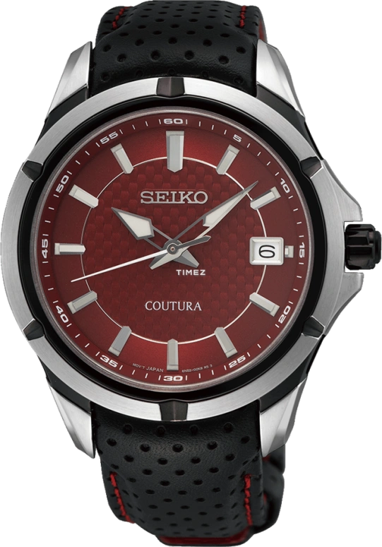 Seiko,Coutura 42mm,42mm,Stainless Steel,Red,Quartz,Day,Anti-magnetic,SUR567P9