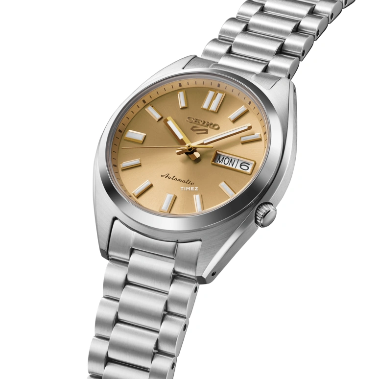 Seiko,5 Sports 37.40mm,37.40mm,Stainless Steel,Gold,Automatic,Date,Day,Anti-magnetic,SRPL59