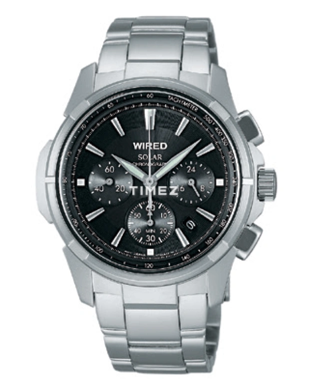 Seiko,Quartz 45mm,45mm,Stainless Steel,Black,Quartz,Chronograph,Day,AGAD028