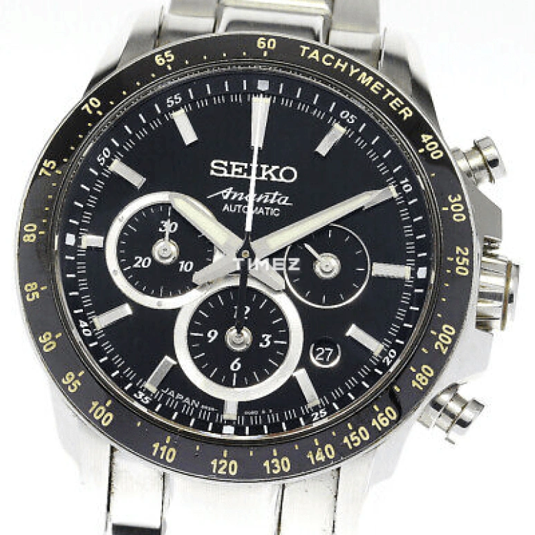 Seiko,Mechanical 51mm,51mm,Stainless Steel,Black,Automatic,Chronograph,Day,SAEK011