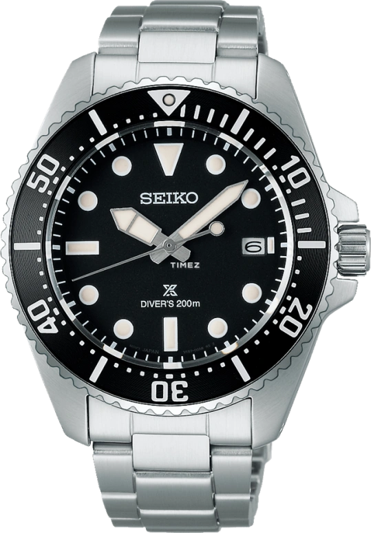 Seiko,Prospex 41mm,41mm,Stainless Steel,Black,Quartz,Day,In-house Caliber,SNE597