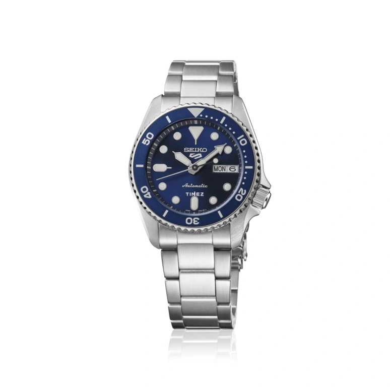 Seiko,5 Sports 38mm,38mm,Stainless Steel,Blue,Automatic,Date,Day,Anti-magnetic,SBSA299