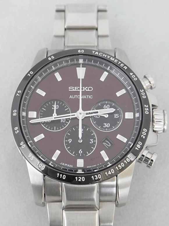 Seiko,Mechanical 46mm,46mm,Stainless Steel,Red,Automatic,Chronograph,Day,SAGK005