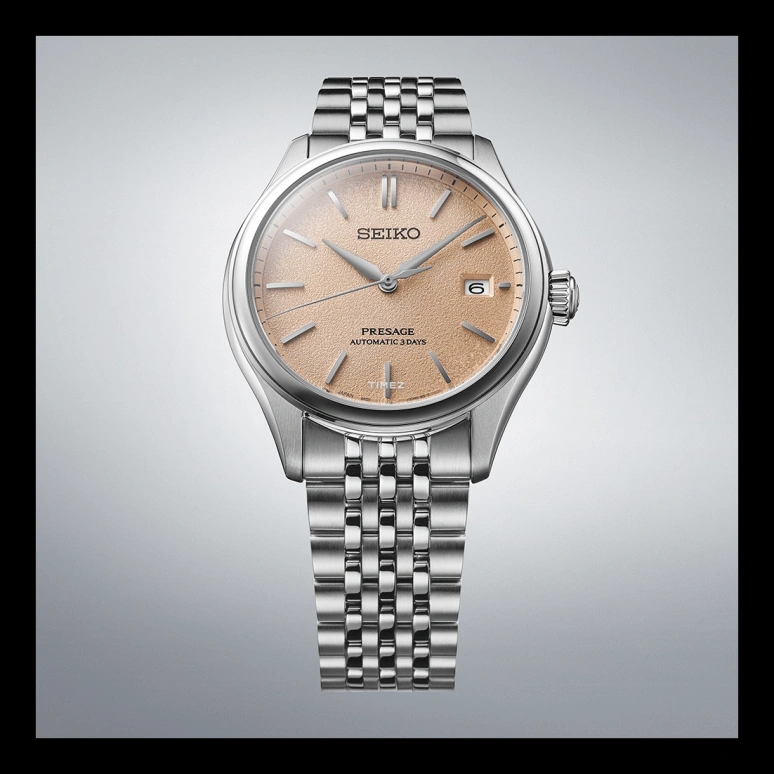 Seiko,Presage 40.20mm,40.20mm,Stainless Steel,Salmon,Automatic,Day,Anti-magnetic,SARX125