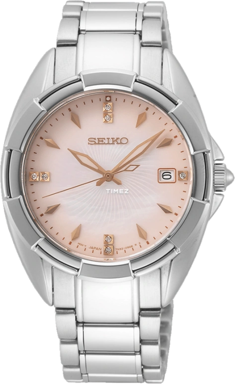 Seiko,Other 33.60mm,33.60mm,Stainless Steel,Pink,Quartz,Day,In-house Caliber,SKK725
