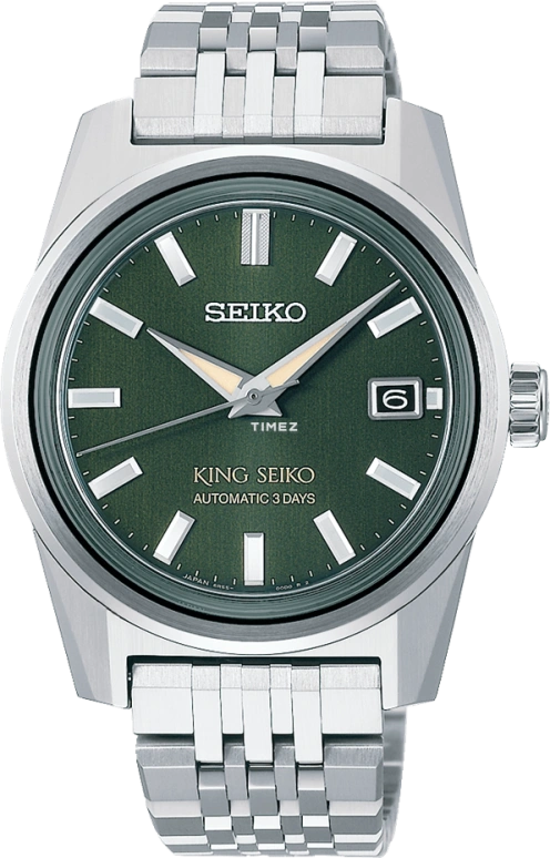 Seiko,King Seiko 38.30mm,38.30mm,Stainless Steel,Olive Green,Automatic,Day,Anti-magnetic,SDKS025