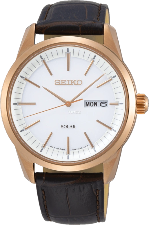 Seiko,Solar 40mm,40mm,Stainless Steel,White,Quartz,Date,Day,SNE530