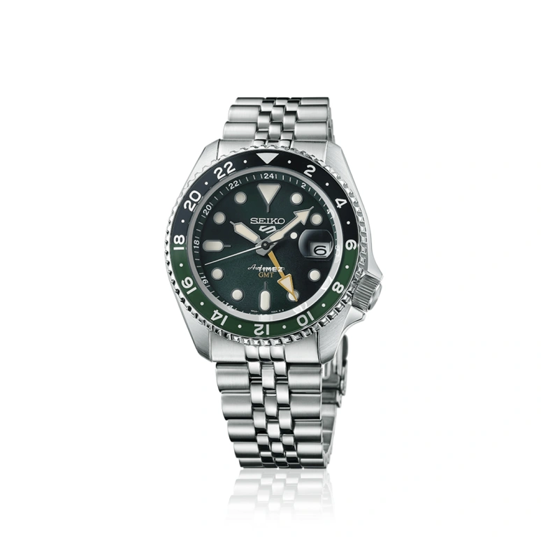 Seiko,5 Sports 42.50mm,42.50mm,Stainless Steel,Dark Green,Automatic,Day,Dule Time,SBSC019