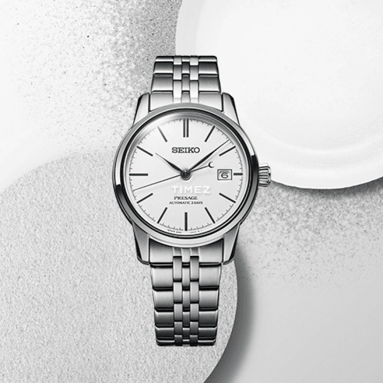 Seiko,Presage 40.20mm,40.20mm,Stainless Steel,White,Automatic,Day,72hours,SARX105