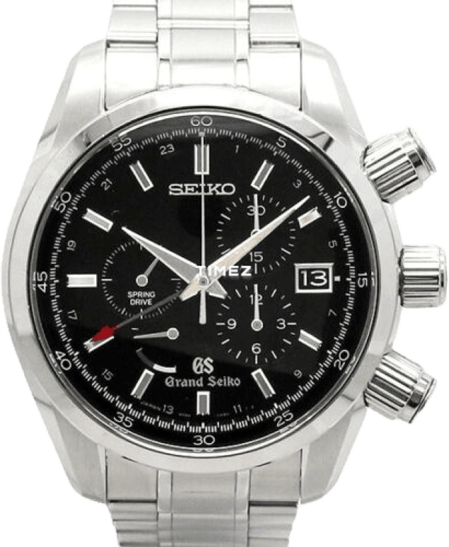 Grand Seiko,Grand Seiko 44mm,44mm,Stainless Steel,Black,Spring Drive,Chronograph,Day,Power Reserve Indicator,Dule Time,In-house Caliber,Sapphire,Crystal Glass,SBGC003J