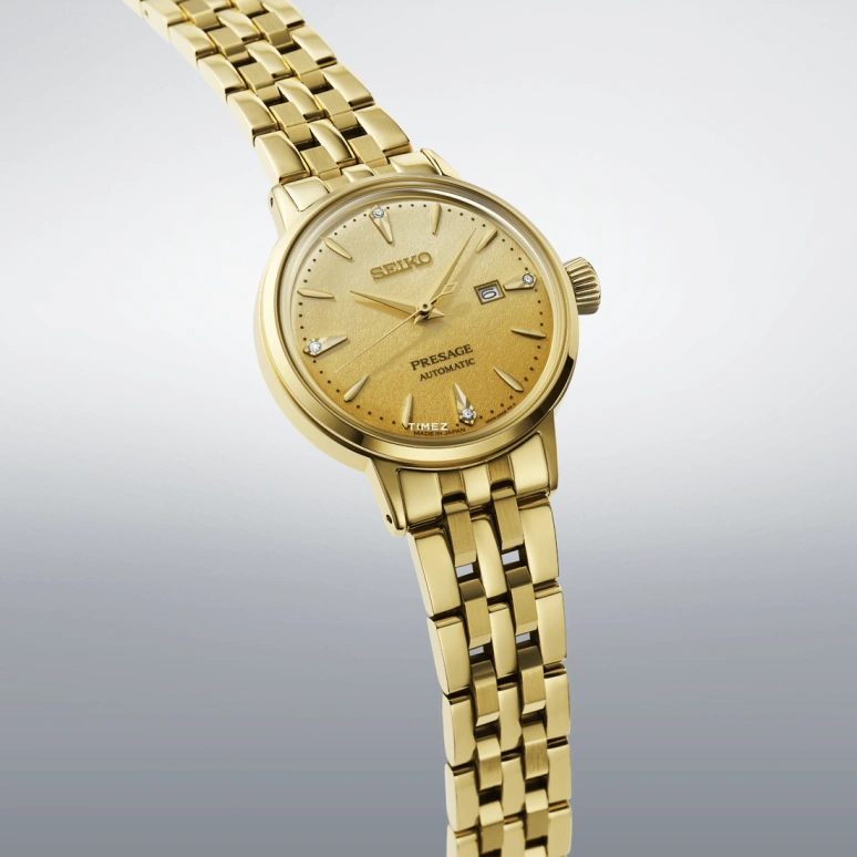 Seiko,Presage 30.30mm,30.30mm,Stainless Steel,Gold,Gradient,Automatic,Day,Anti-magnetic,SRE018J1