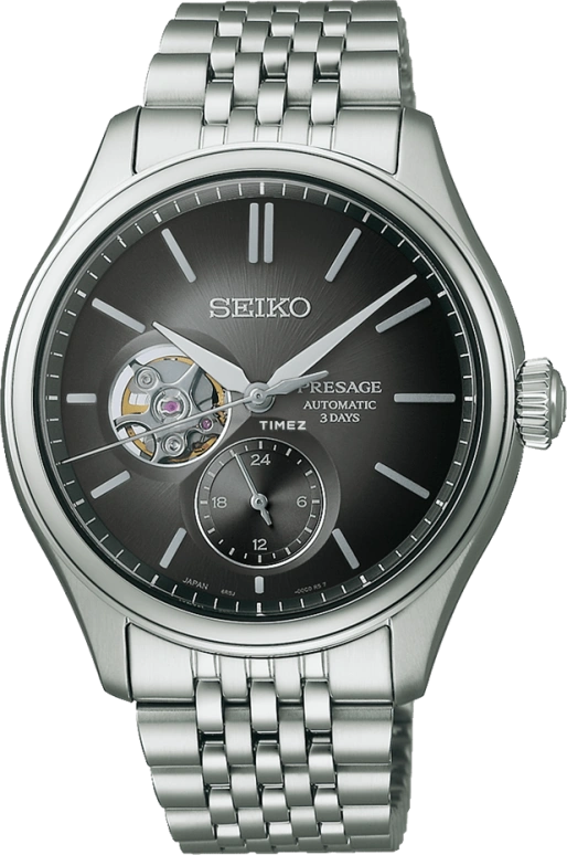 Seiko,Presage 40.20mm,40.20mm,Stainless Steel,Black,Automatic,72hours,In-house Caliber,SARJ009