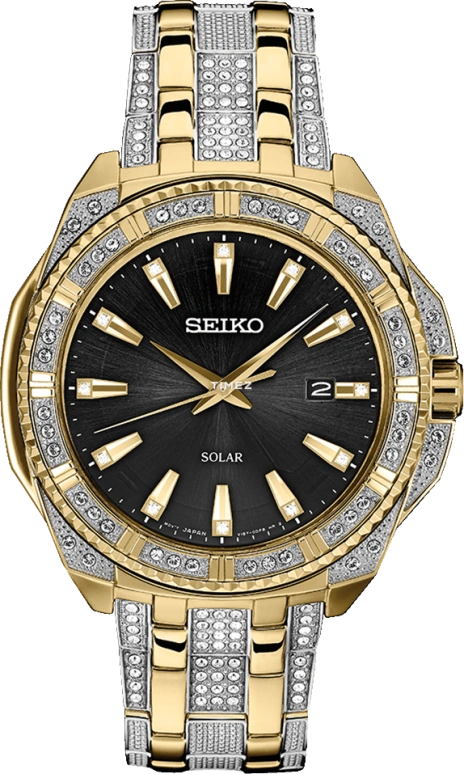 Seiko,men 44.40mm,44.40mm,Stainless Steel,Black,Quartz,Day,In-house Caliber,SNE458P9