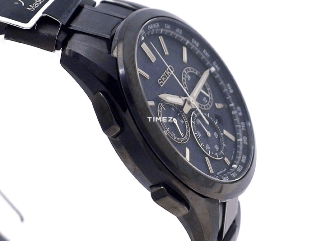 Seiko,Quartz 50x43.60mm,50x43.60mm,Titanium,Black,Quartz,Day,World Time,SAGA201
