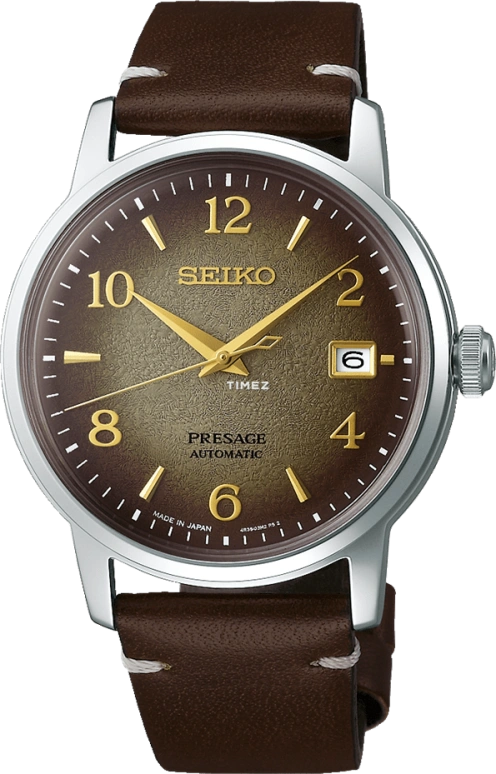 Seiko,Presage 38.50mm,38.50mm,Stainless Steel,Brown,Automatic,Day,41hours,SRPF43J1