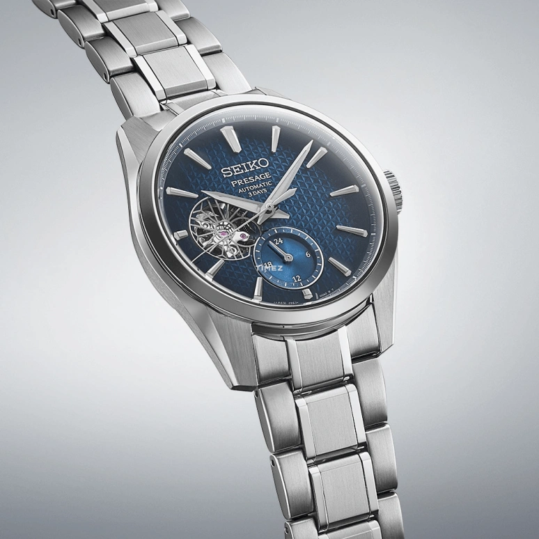 Seiko,Presage 40.20mm,40.20mm,Stainless Steel,Blue,Automatic,72hours,In-house Caliber,SARJ003