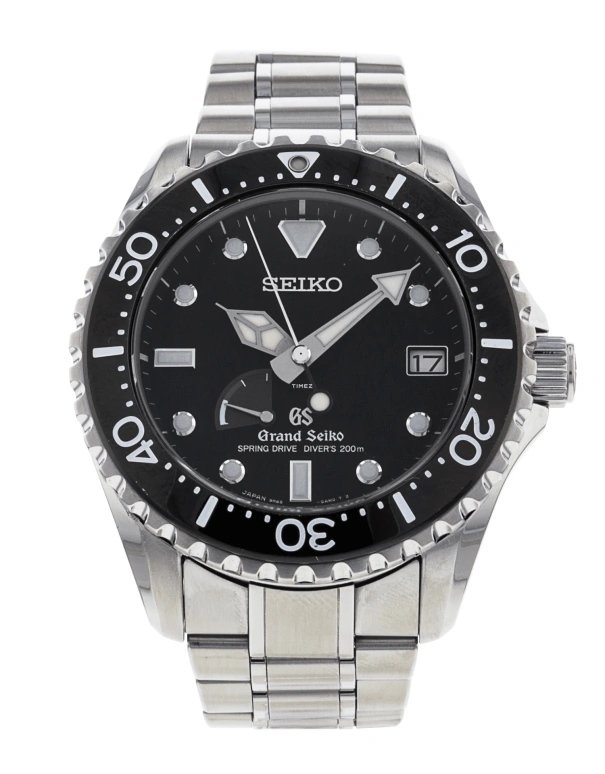 冠蓝狮,Grand Seiko 44.20毫米,44.20毫米,不锈钢,黑色,自动上弦,Spring Drive,日历,动力储存指示,防磁,SBGA029J