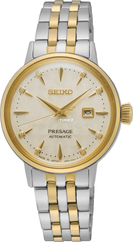 Seiko,Presage 30.30mm,30.30mm,Stainless Steel,Beige,Cream,Automatic,Day,40hours,SRE010J1