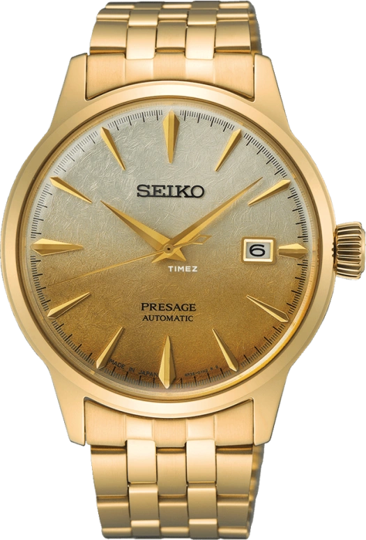 Seiko,Presage 40.50mm,40.50mm,Stainless Steel,Yellow,Silver,Automatic,Day,41hours,SRPK46J1