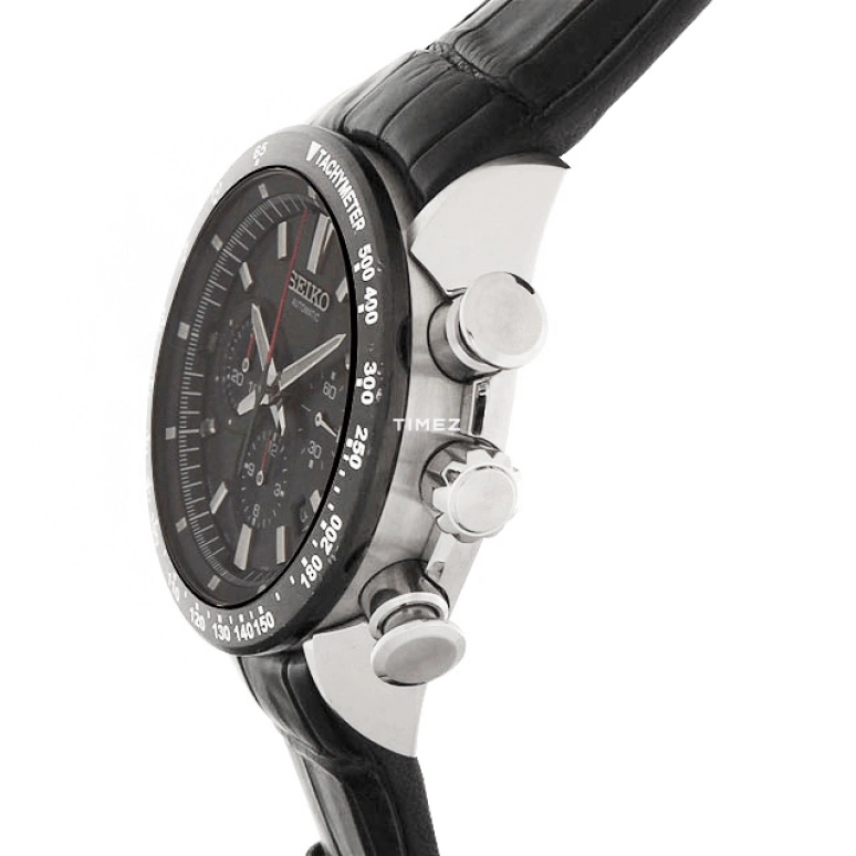 Seiko,Mechanical 46mm,46mm,Stainless Steel,Black,Automatic,Chronograph,Day,SAEK003