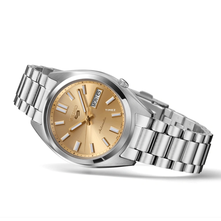 Seiko,5 Sports 37.40mm,37.40mm,Stainless Steel,Gold,Automatic,Date,Day,Anti-magnetic,SRPL59
