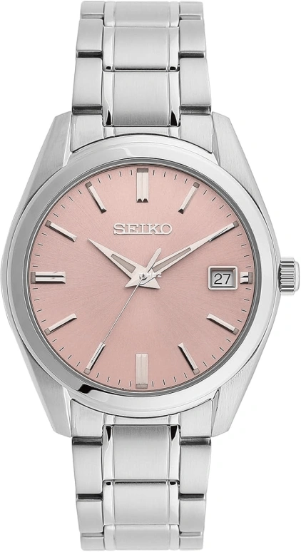 Seiko,men 40.20mm,40.20mm,Stainless Steel,Pink,Quartz,Day,In-house Caliber,SUR523P1