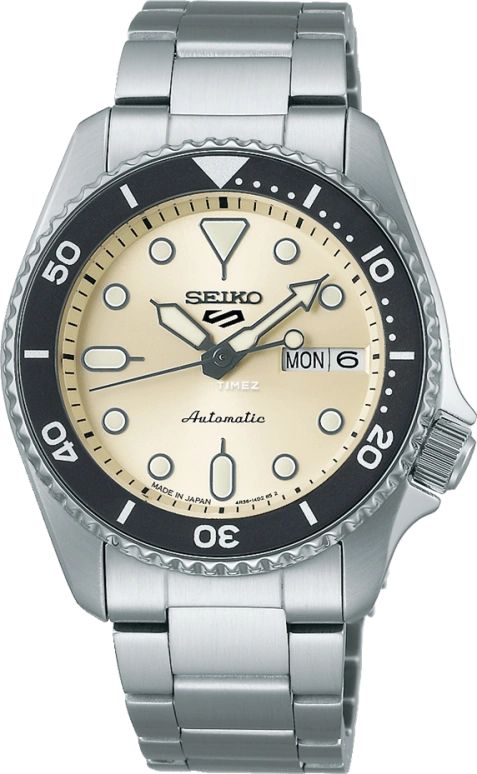 Seiko,5 Sports 38mm,38mm,Stainless Steel,Cream,Automatic,Date,Day,Anti-magnetic,SBSA227