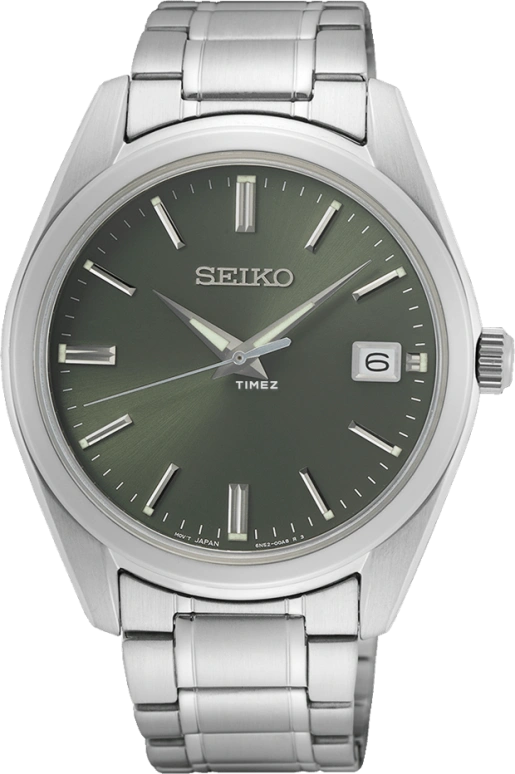 Seiko,men 40.20mm,40.20mm,Stainless Steel,Dark Green,Quartz,Day,In-house Caliber,SUR527