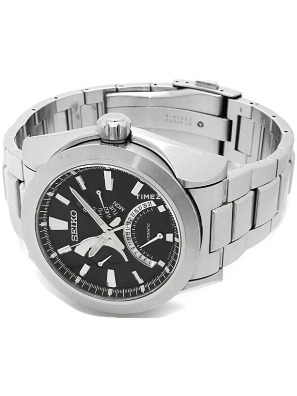 Seiko,Mechanical 46mm,46mm,Stainless Steel,Black,Automatic,Date,Day,Power Reserve Indicator,Retrograde,45hours,In-house Caliber,SAEC001