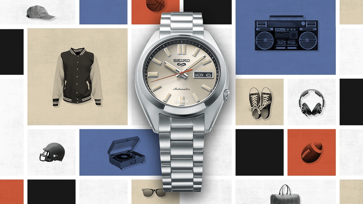 Seiko,5 Sports 37.40mm,37.40mm,Stainless Steel,Cream,Automatic,Date,Day,Anti-magnetic,SBSA257