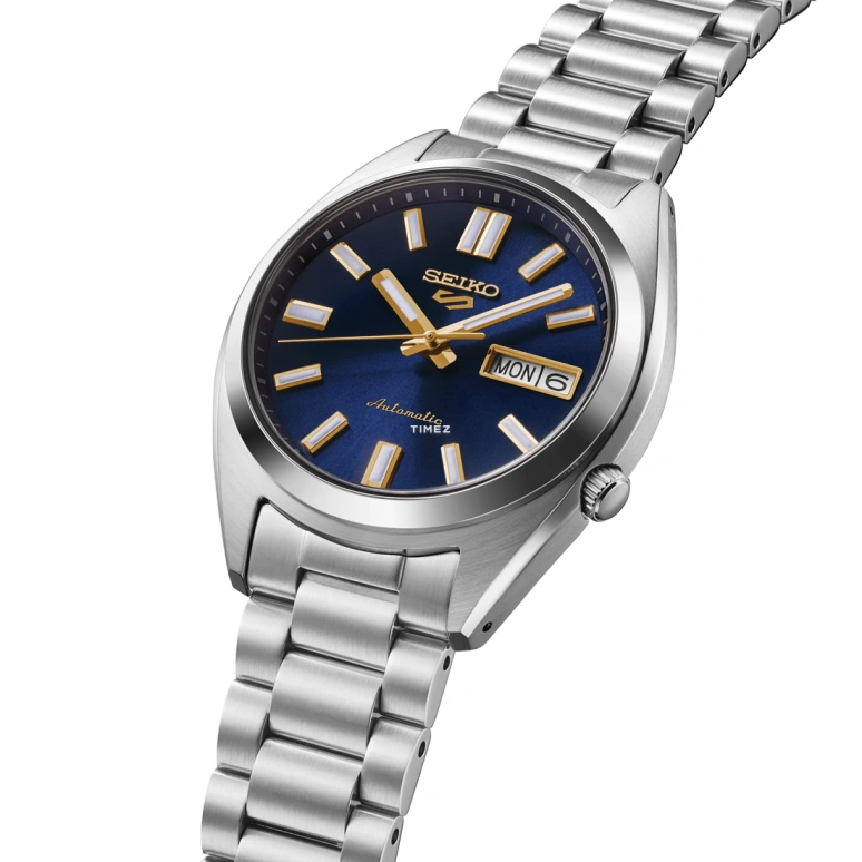 Seiko,5 Sports 37.40mm,37.40mm,Stainless Steel,Blue,Automatic,Date,Day,Anti-magnetic,SRPL55