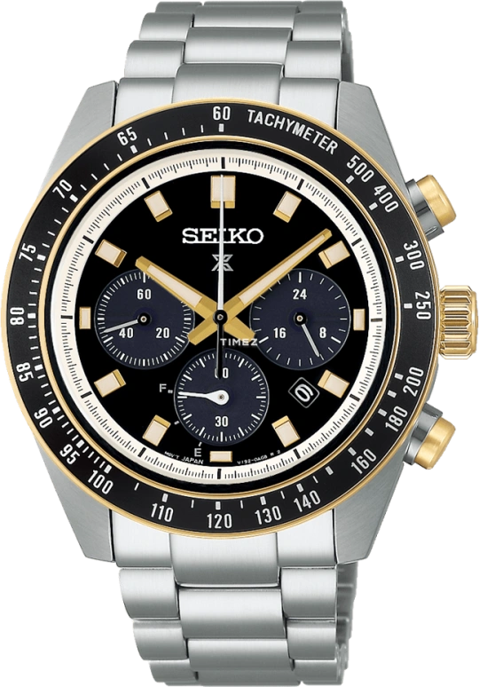 Seiko,Prospex 41.40mm,41.40mm,Stainless Steel,Black,Quartz,Chronograph,Day,Power Reserve Indicator,SSC941