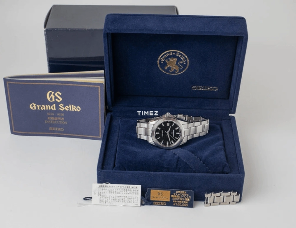 Seiko,Grand Seiko 38mm,38mm,Stainless Steel,Black,Quartz,Day,In-house Caliber,SBGF021