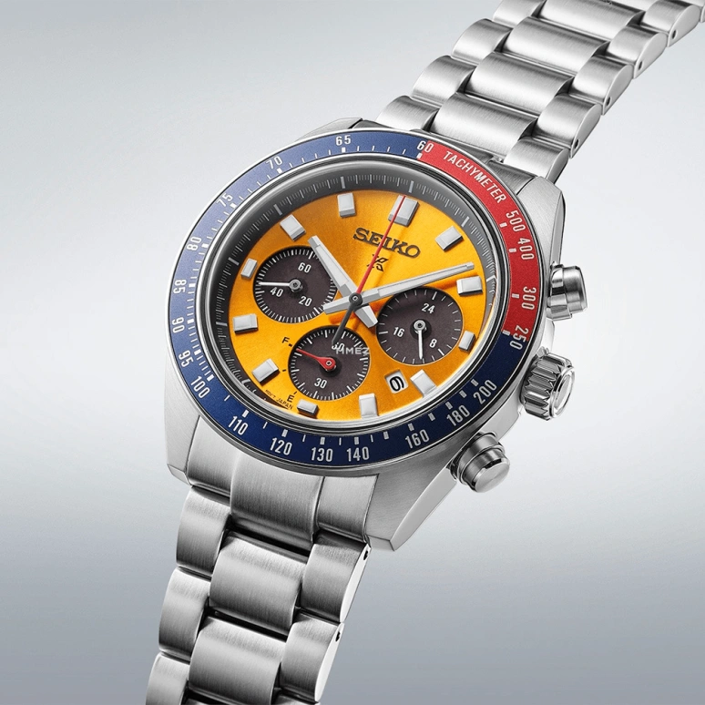 Seiko,Prospex 41.40mm,41.40mm,Stainless Steel,Black,Orange,Quartz,Chronograph,Day,Power Reserve Indicator,SSC947