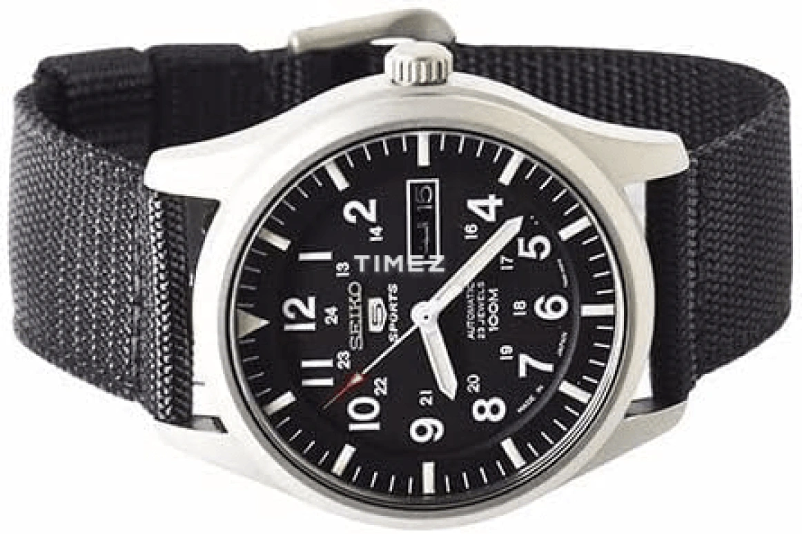 Seiko,5 Sports 42mm,42mm,Stainless Steel,Black,Automatic,Date,Day,SNZG15J1